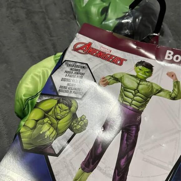 NEW 2pc Boys Marvel Avengers Hulk Halloween Costume - Picture 2 of 5